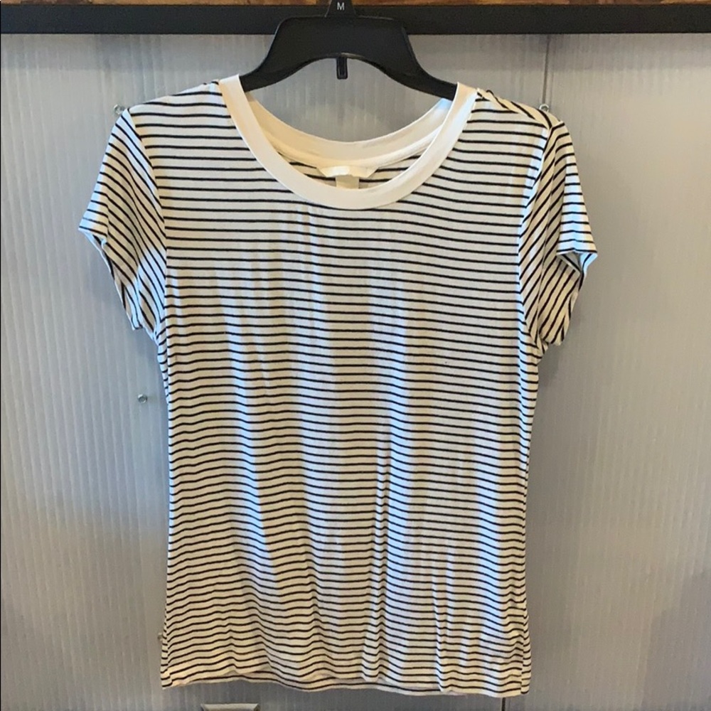 Black and White Striped Tee Shirt / TShirt